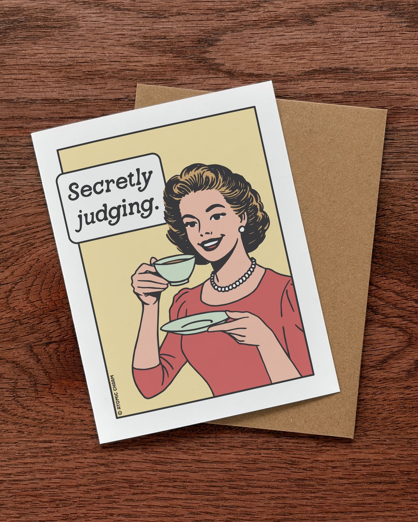 Secretly Judging - Greeting Card